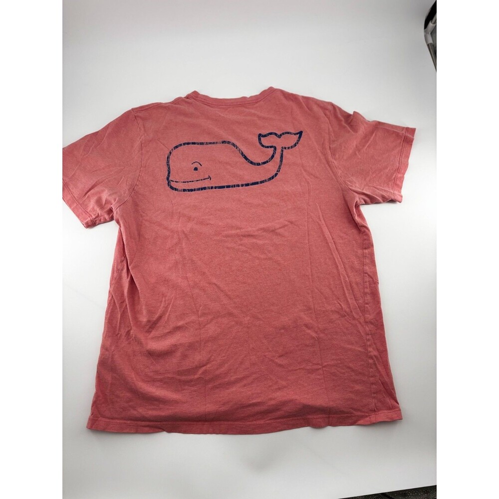 Vineyard Vines Mens Large Salmon Pink Vintage Whale Pocket T-Shirt Cotton SS